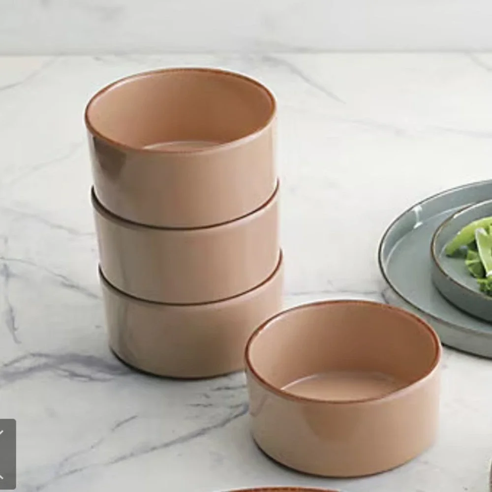 SET/4 Frontgate Somerset Melamine‎ Dinnerware Bowl Patio Peach